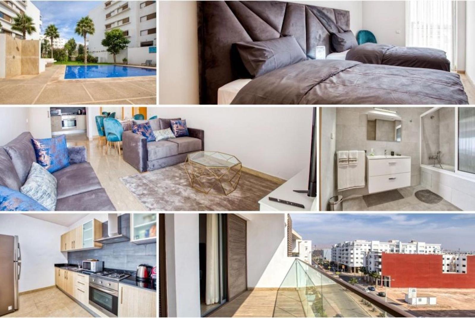 Luxury Apartment 100Sqm With Pool Near Beach Wifi Unlimited With Optical Fiber Агадір Екстер'єр фото